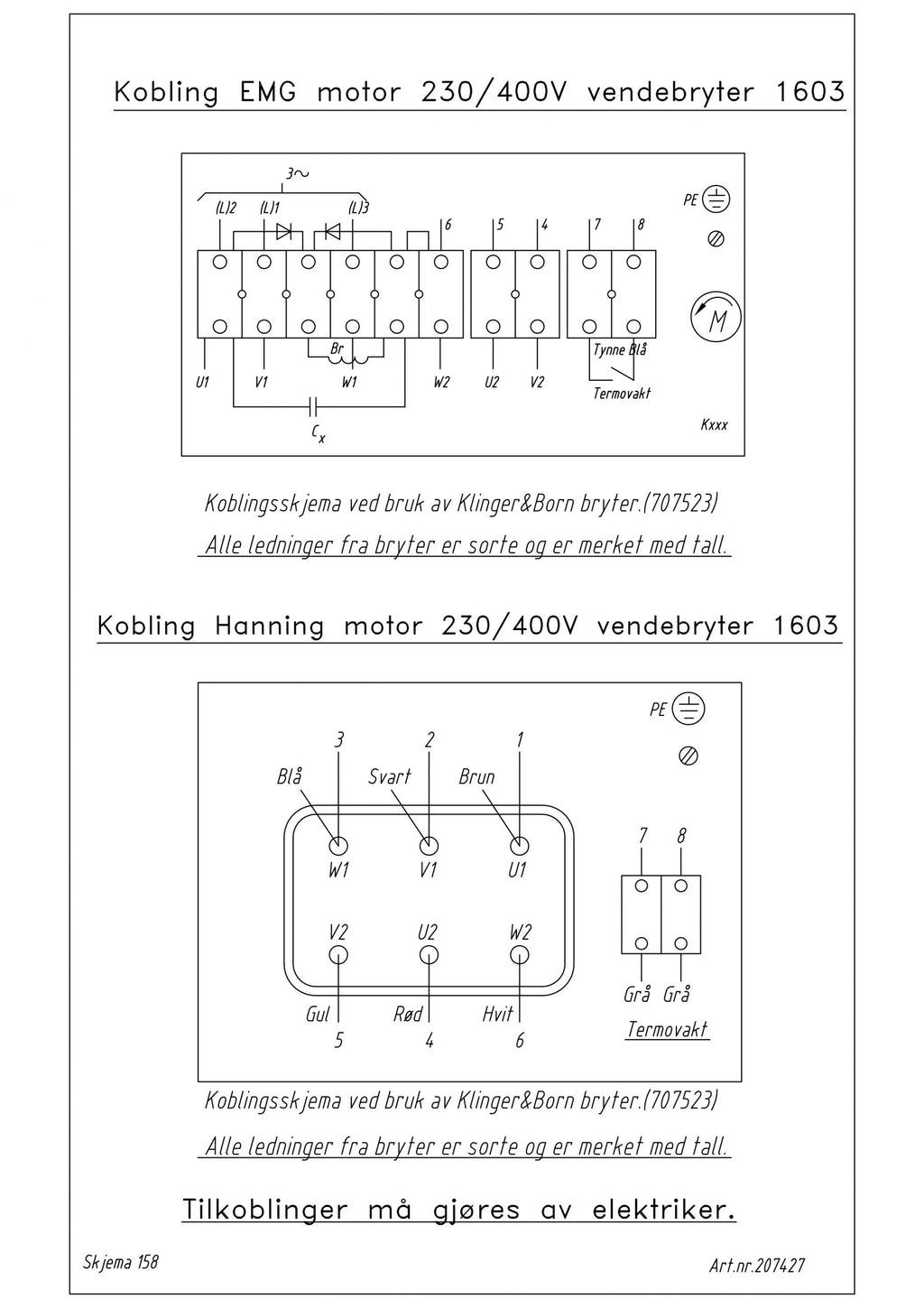 Reversing switch 230/400V