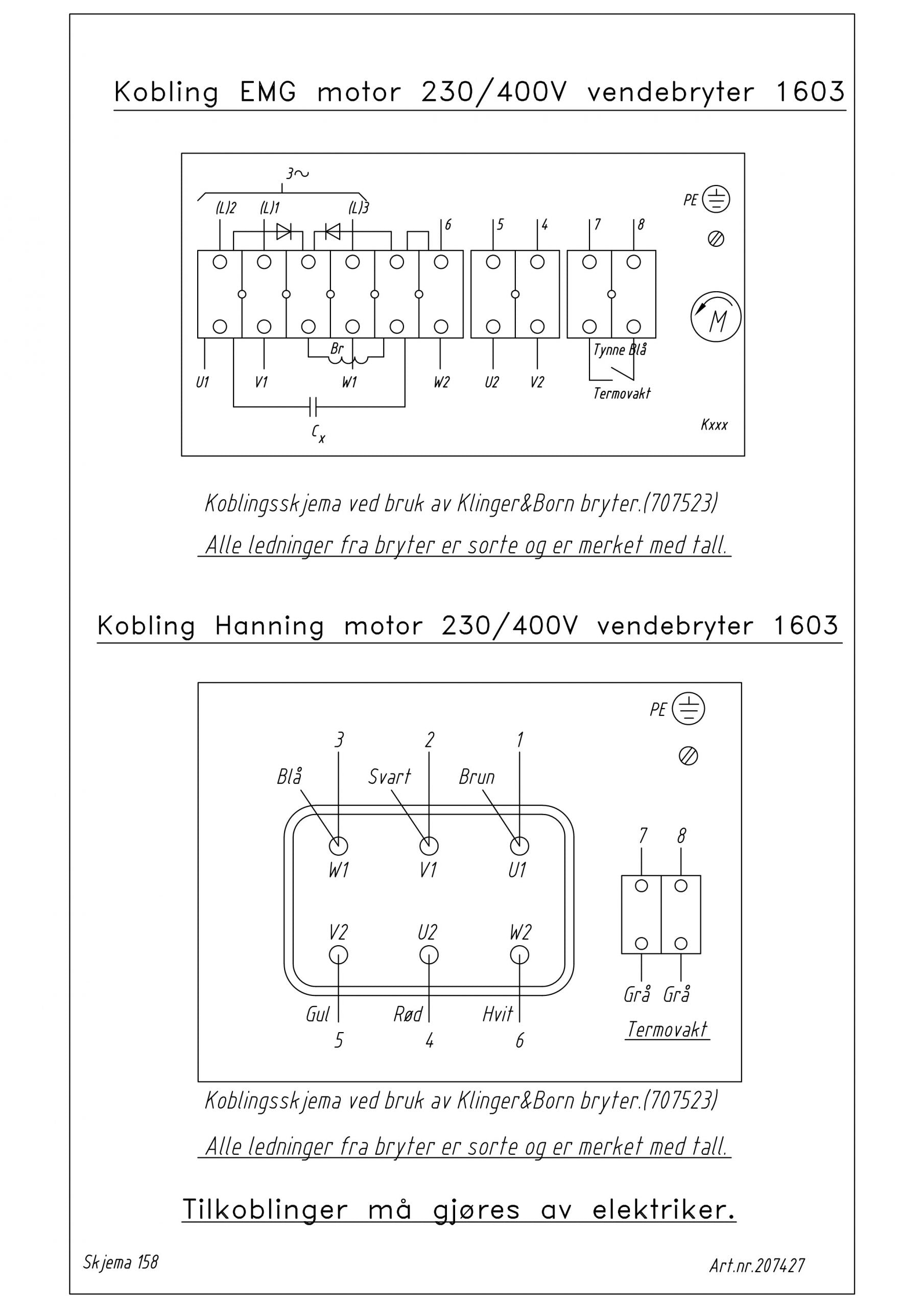 Reversing switch 230/400V